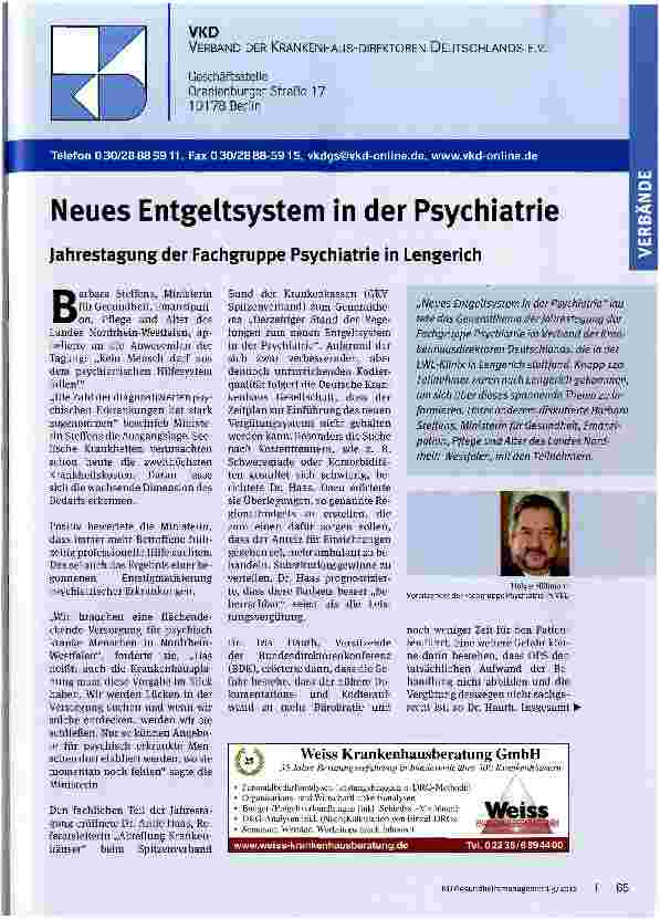 Vorschauseite 1: Neues Entgeltsystem in der Psychiatrie