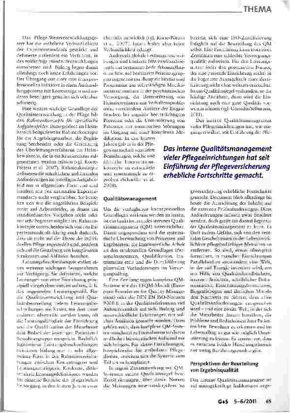 Vorschauseite 4: Herausforderungen für die Qualitätssicherung und Qualitätsentwicklung in der Langzeitpflege