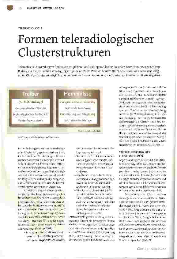 Vorschauseite 1: Formen teleradiologischer Clusterstrukturen