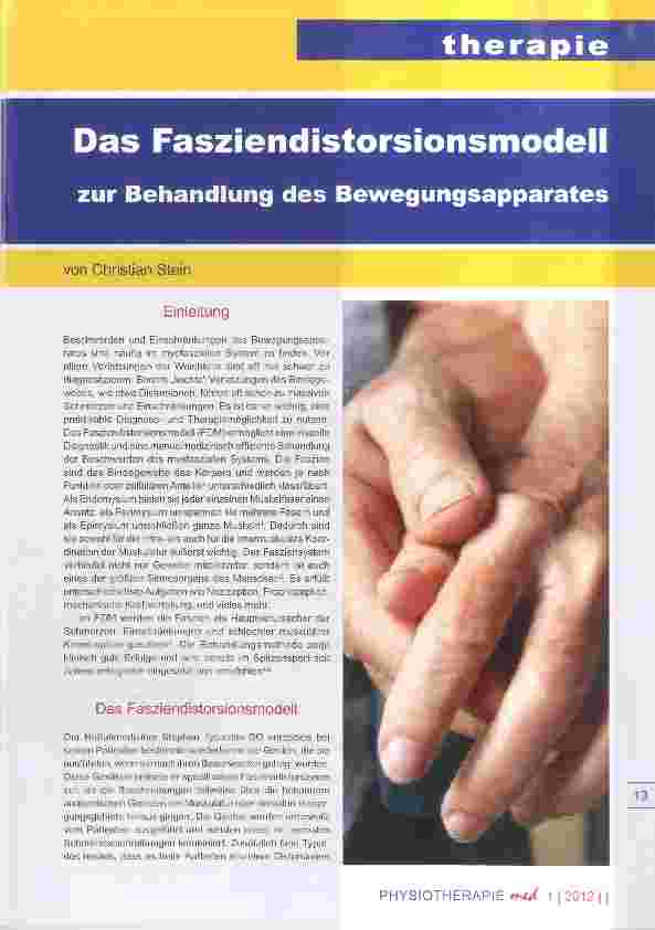 Vorschauseite 1: Das Fasziendistorsionsmodell zur Behandlung des Bewegungsapparates