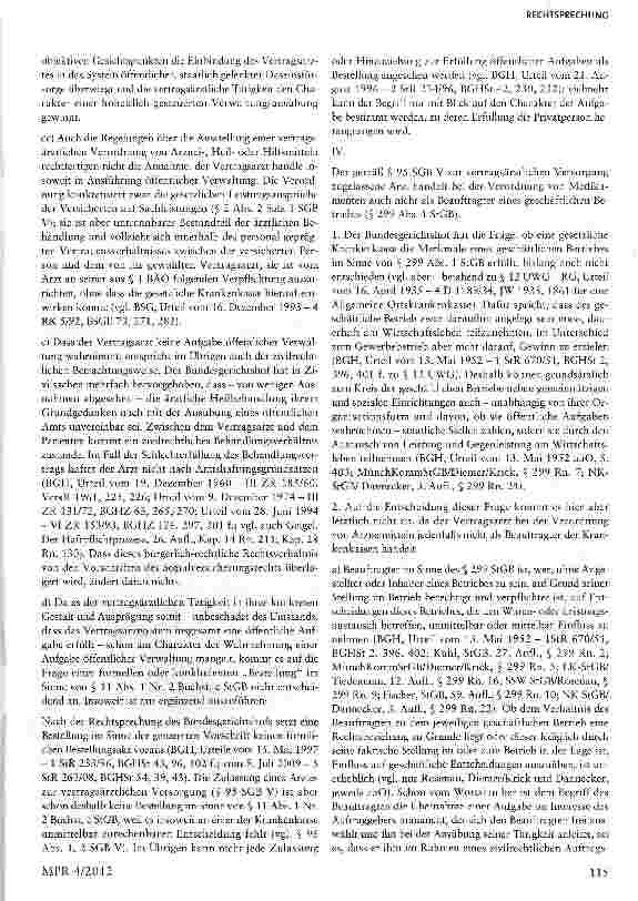 Vorschauseite 4: Keine Strafbarkeit von Kassenärzten wegen Bestechlichkeit §§ n Abs. i Nr. 2 Buchst, c, 299 StGB