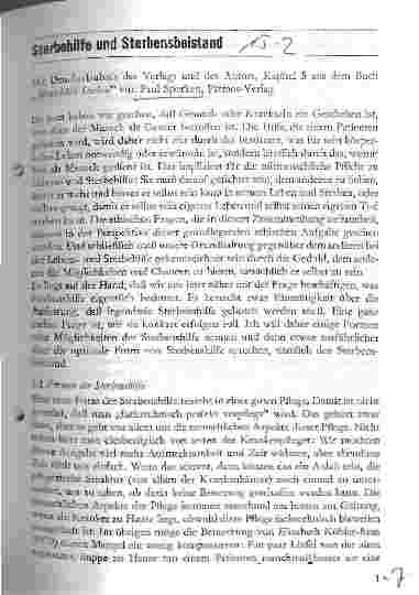 Vorschauseite 1: Sterbehilfe und Sterbensbeistand