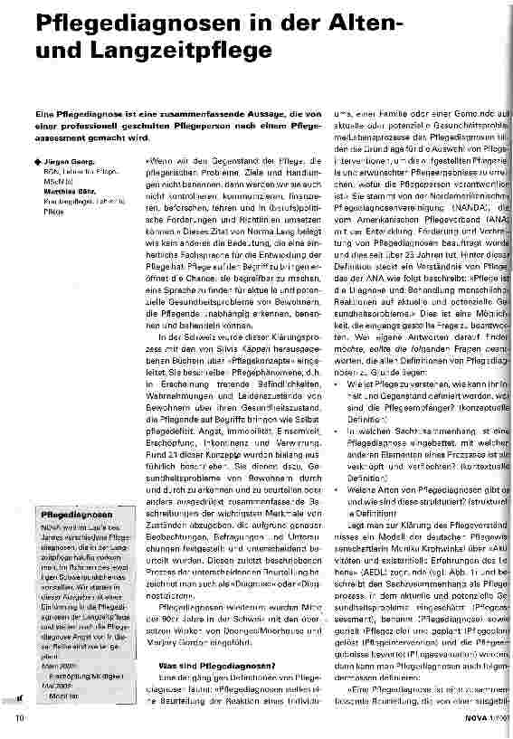 Vorschauseite 1: Pflegediagnosen in der Altenund Langzeitpflege