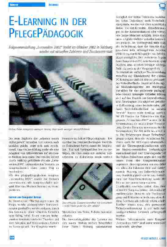 Vorschauseite 1: E-Learning in der PflegePädagogik