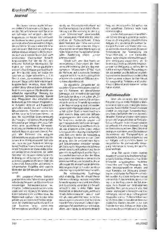 Vorschauseite 2: Schmerztherapie und Palliativmedizin
