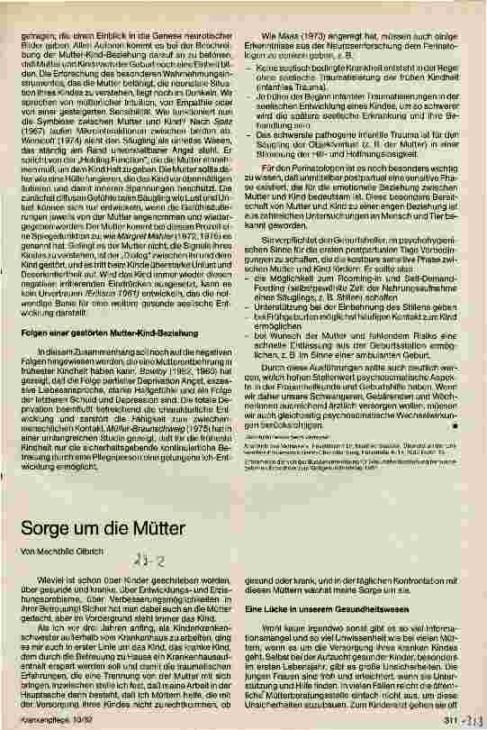 Vorschauseite 1: Sorge um die Mütter