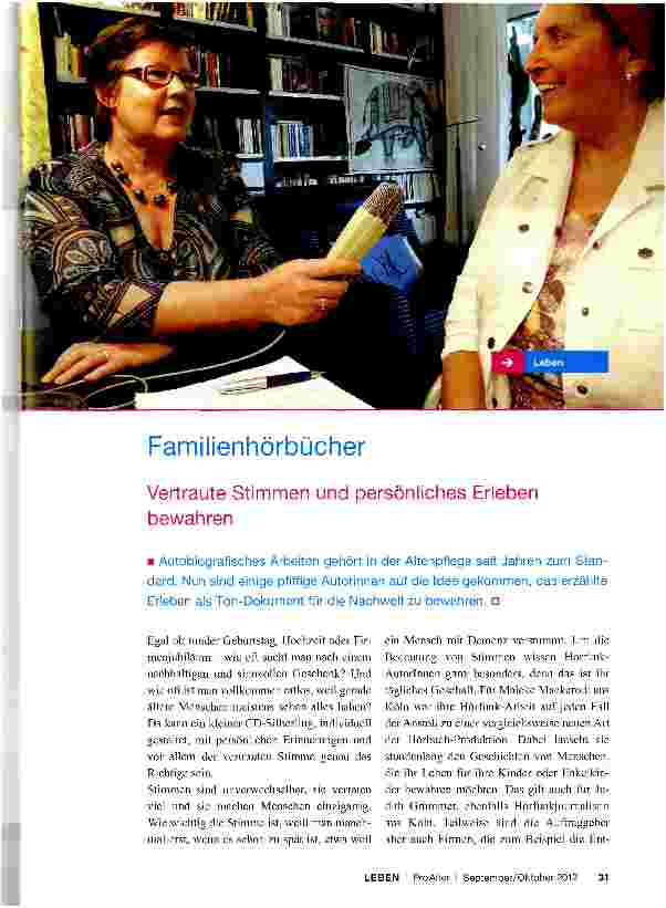 Vorschauseite 1: FamilienhörbücherVertraute Stimmen und persönliches Erleben bewahren