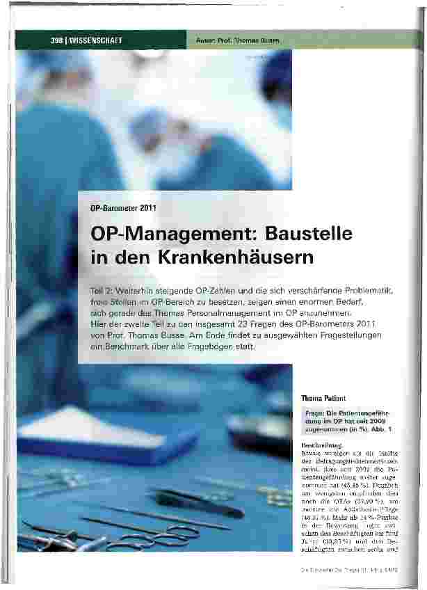 Vorschauseite 1: OP-Management: Baustelle in den Krankenhäusern