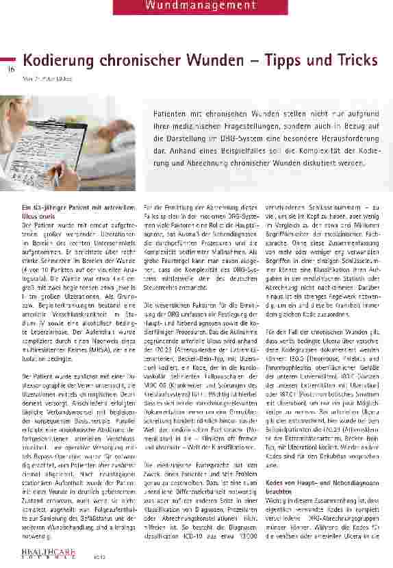 Vorschauseite 1: Kodierung chronischer Wunden - Tipps und Tricks