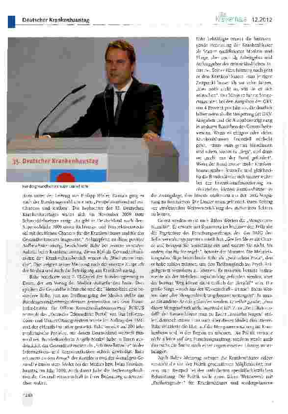 Vorschauseite 4: Krankenhäuser bestehen auf der Anerkennung und ausreichenden Finanzierung ihrer Leistungen