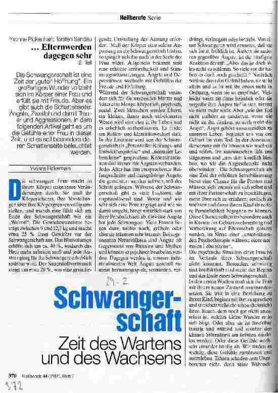 Vorschauseite 1: Schwangerschaft - Zeit des Wartens und des Wachsens 2. Teil