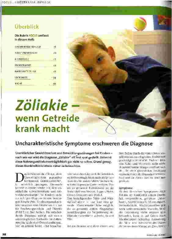 Vorschauseite 1: Zöliakie - wenn Getreide krank macht