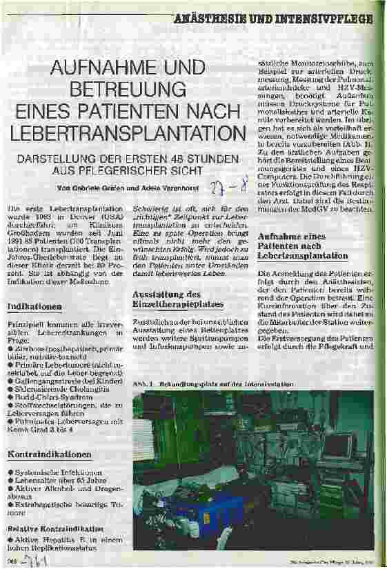 Vorschauseite 1: Aufnahme und Betreuung eines Patienten nach Lebertransplantation