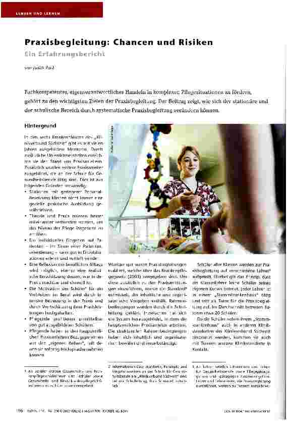 Vorschauseite 1: Praxisbegleitung: Chancen und Risiken
