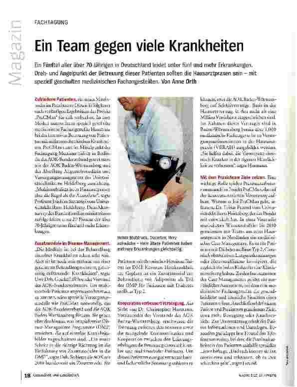Vorschauseite 1: Ein Team gegen viele Krankheiten
