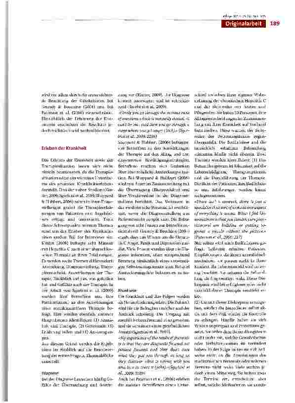 Vorschauseite 5: Hepatitis C! Erleben der Diagnose und der medikamentösen Therapie. Eine Literaturübersicht