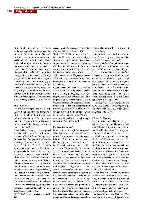 Vorschauseite 6: Hepatitis C! Erleben der Diagnose und der medikamentösen Therapie. Eine Literaturübersicht