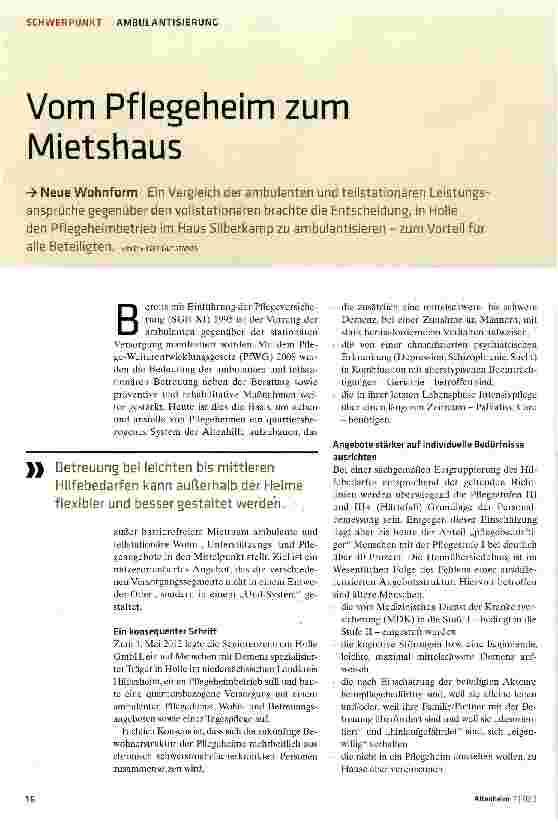 Vorschauseite 1: Vom Pflegeheim zum Mietshaus