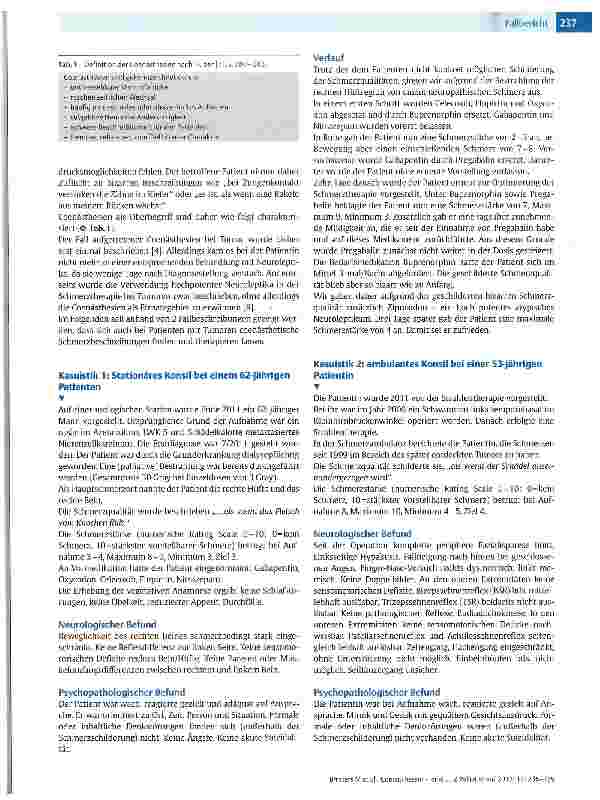 Vorschauseite 2: Coenästhesien - eine seltene Schmerzdiagnose bei Patienten mit Tumor