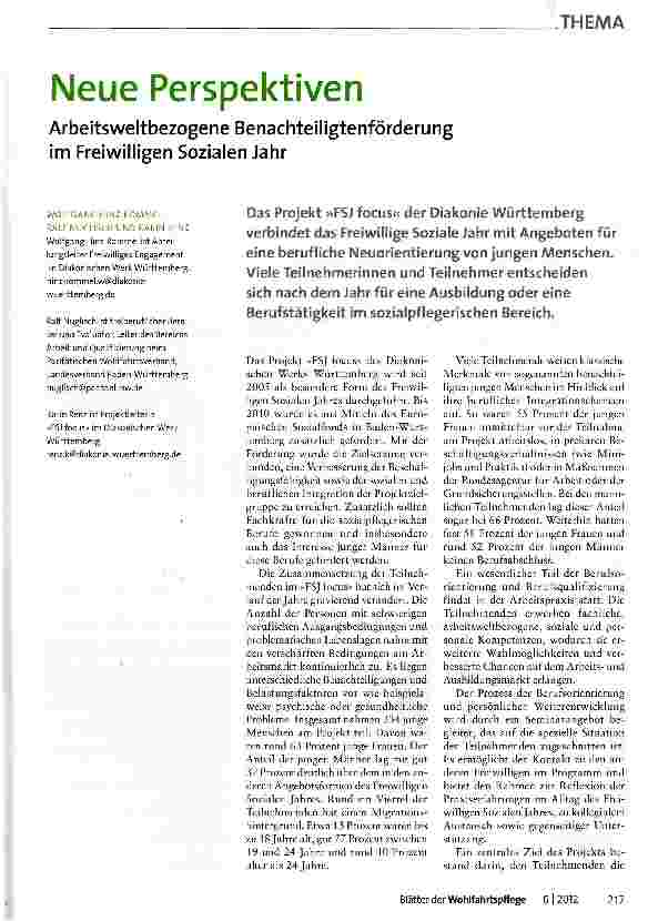 Vorschauseite 1: Neue Perspektiven
