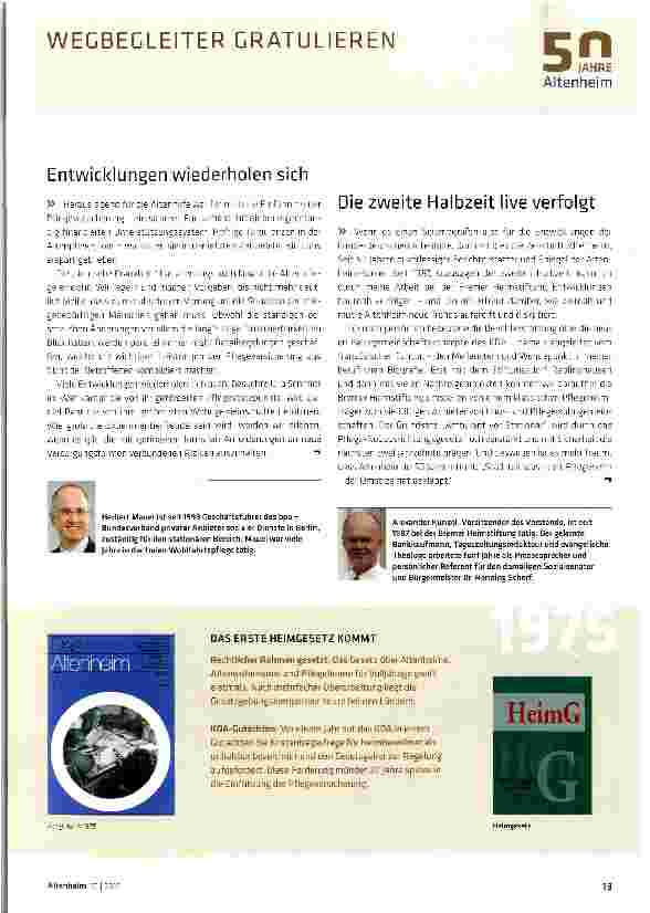 Vorschauseite 1: Wegbegleiter gratulieren