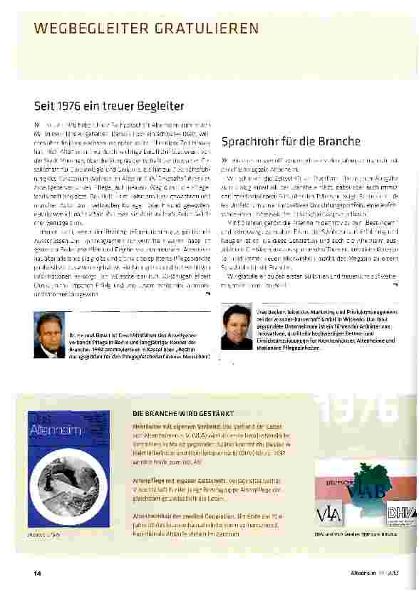 Vorschauseite 2: Wegbegleiter gratulieren