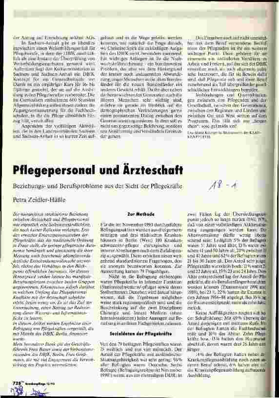 Vorschauseite 1: Pflegepersonal und Ärzteschaft