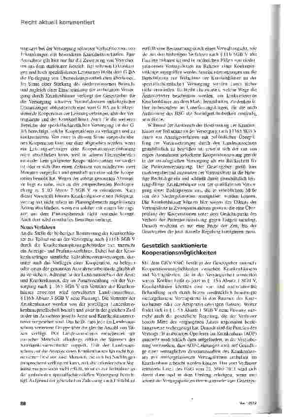 Vorschauseite 3: Ambulante Versorgung von und in Krankenhäusern nach dem GKV-VStG