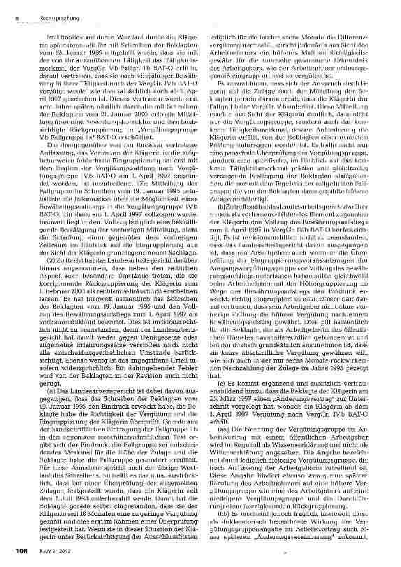 Vorschauseite 5: Korrigierende Rückgruppierung, nach vorheriger Bestätigung der bisherigen Eingruppierung