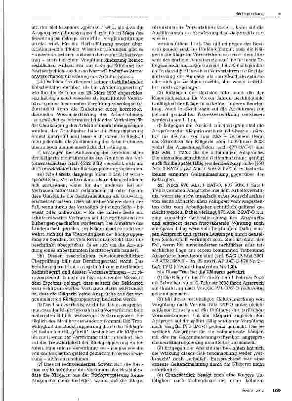 Vorschauseite 6: Korrigierende Rückgruppierung, nach vorheriger Bestätigung der bisherigen Eingruppierung