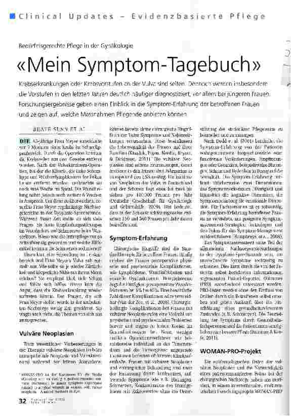 Vorschauseite 1: «Mein Symptom-Tagebuch»