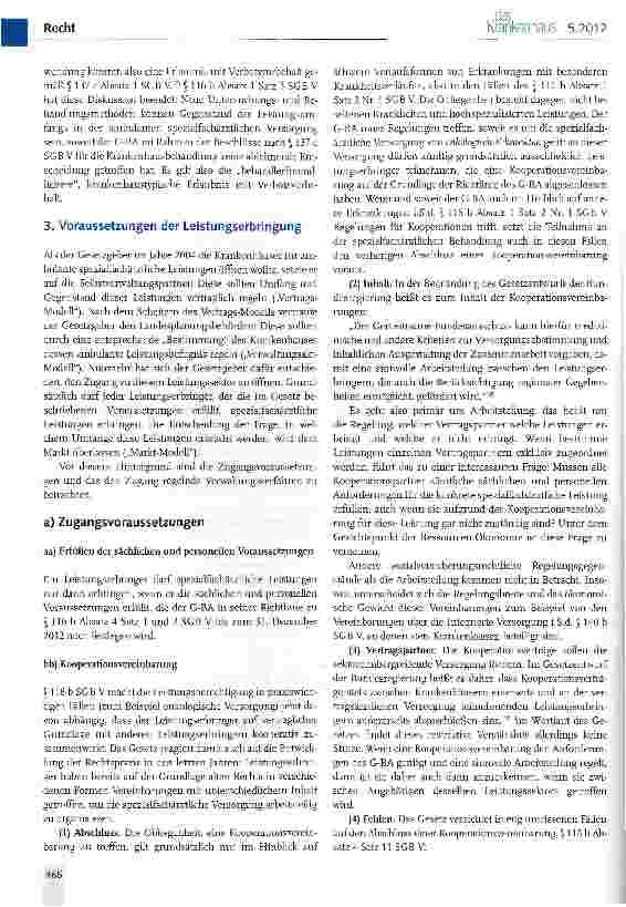 Vorschauseite 4: Spezialfachärztliche Leistungen nach dem neuen § 116 b SCB V