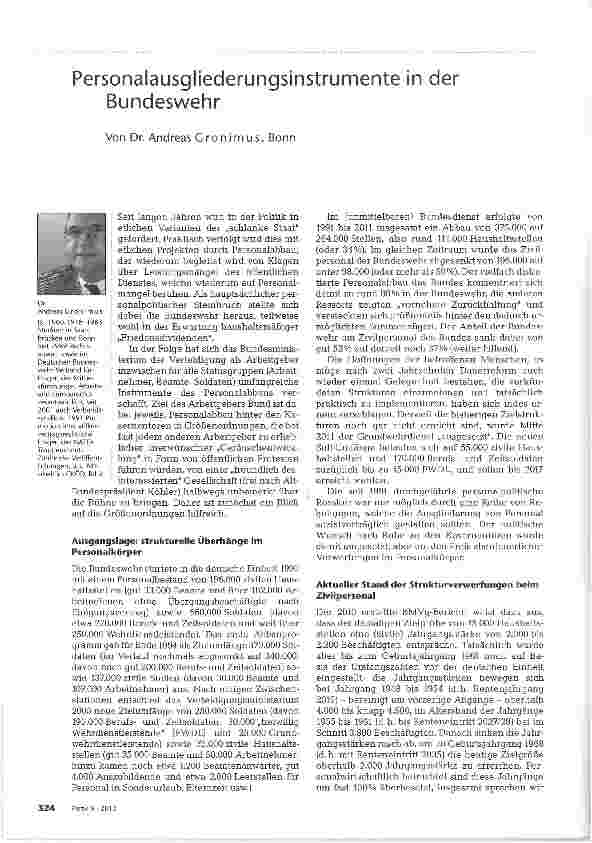 Vorschauseite 1: Personalausgliederungsinstrumente in der Bundeswehr