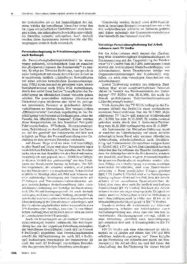 Vorschauseite 3: Personalausgliederungsinstrumente in der Bundeswehr