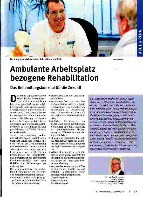 Vorschauseite 1: Ambulante Arbeitsplatz bezogene Rehabilitation
