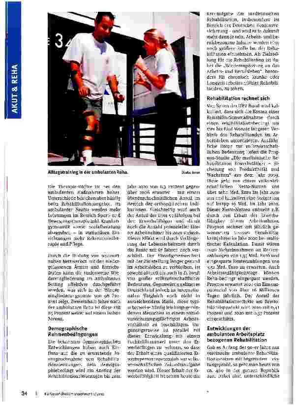 Vorschauseite 2: Ambulante Arbeitsplatz bezogene Rehabilitation