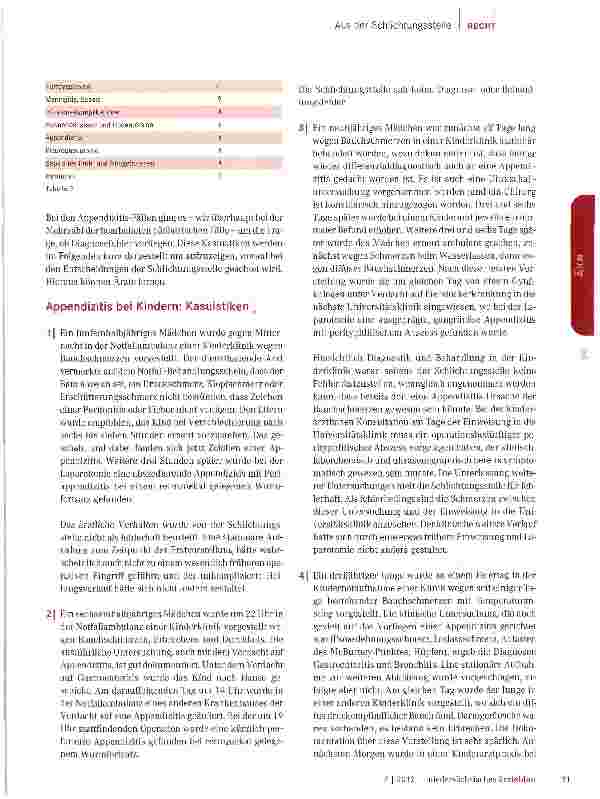 Vorschauseite 2: Appendizitisdiagnostik bei Kindern