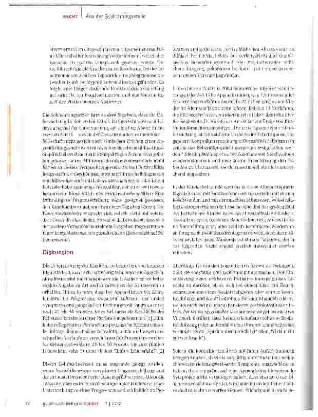 Vorschauseite 3: Appendizitisdiagnostik bei Kindern