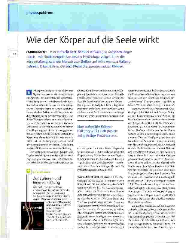 Vorschauseite 1: Wie der Körper auf die Seele wirkt