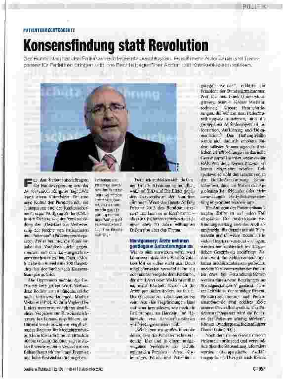 Vorschauseite 1: Konsensfindung statt Revolution