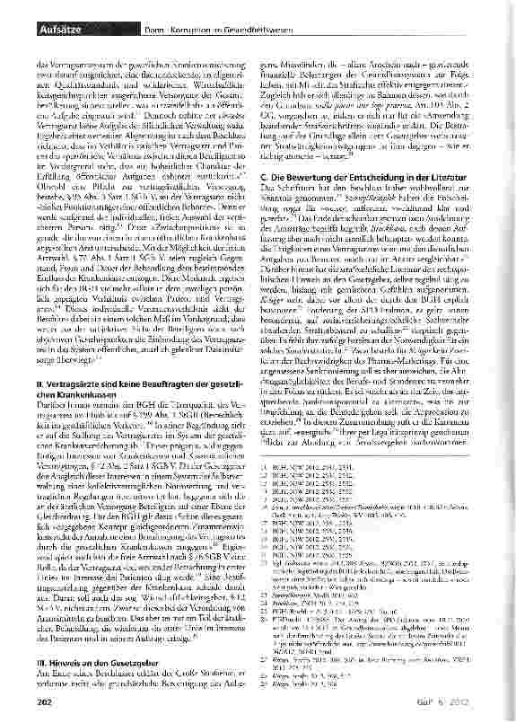Vorschauseite 2: Was lange währt... Der Große Strafsenat und die Vertragsarztkorruption