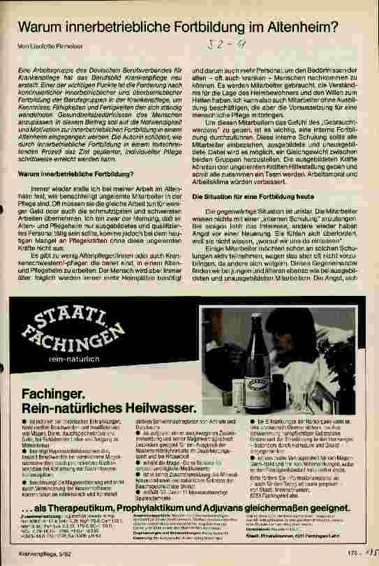 Vorschauseite 1: Warun innerbertiebliche Fortbildung im Altenheim?