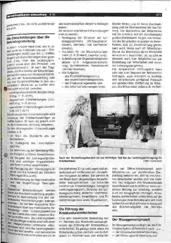 Vorschauseite 3: Gibt es ein optimales Krankenhausmanagement?