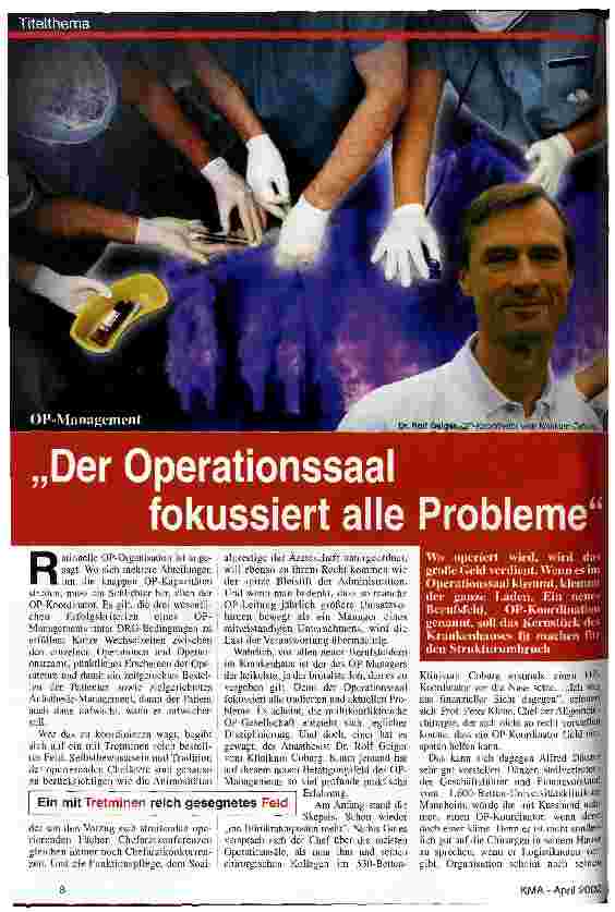 Vorschauseite 1: Der Operationssaal fokussiert alle Probleme