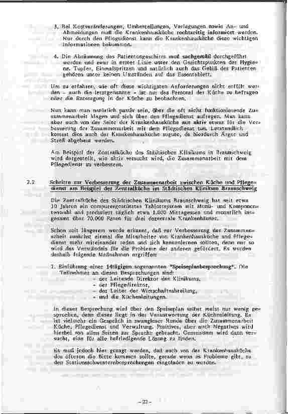 Vorschauseite 3: Zusammenarbeit zwischen Krankenhausküche und Pflegedienst Wünsche und Vorstellungen aus der Sicht der Küchenleitung