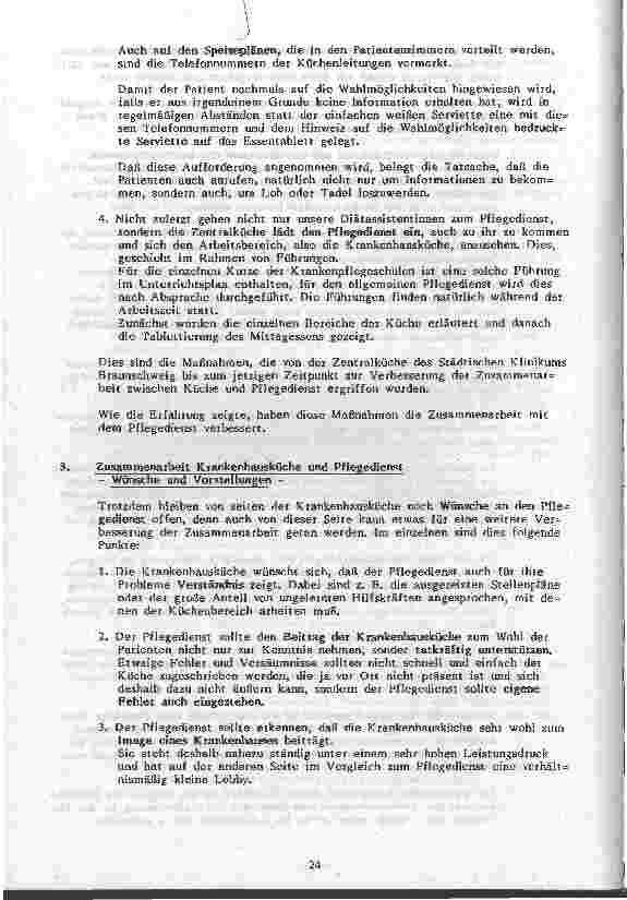 Vorschauseite 5: Zusammenarbeit zwischen Krankenhausküche und Pflegedienst Wünsche und Vorstellungen aus der Sicht der Küchenleitung