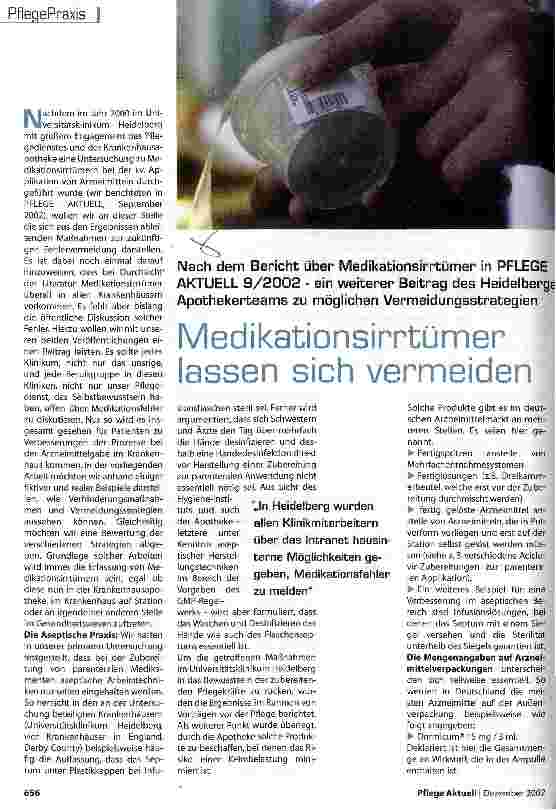 Vorschauseite 1: Medikationsirrtümer lassen sich vermeiden