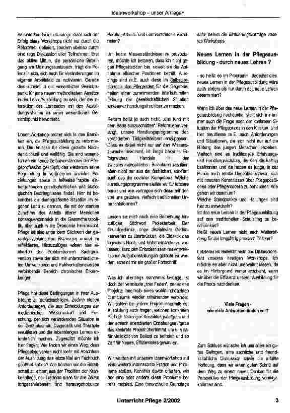 Vorschauseite 2: „Neues Lernen in der Pflegeausbildung