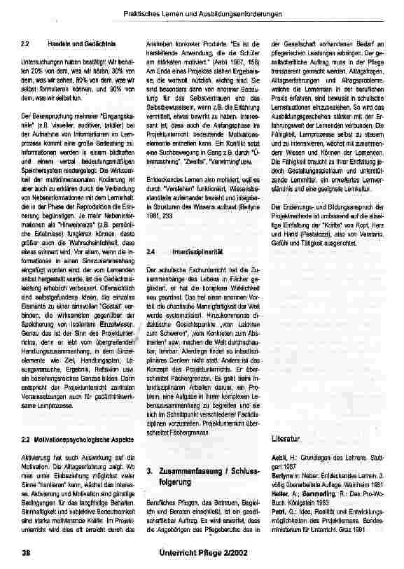 Vorschauseite 3: Bewertung der Potenzen der vorgestelltenMöglichkeiten mit Blick auf die Ausbildungsanforderungen
