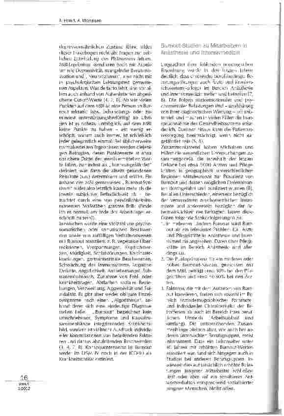 Vorschauseite 2: Haben Intensivmediziner wirklich ein erhöhtes Burnout-Risiko?